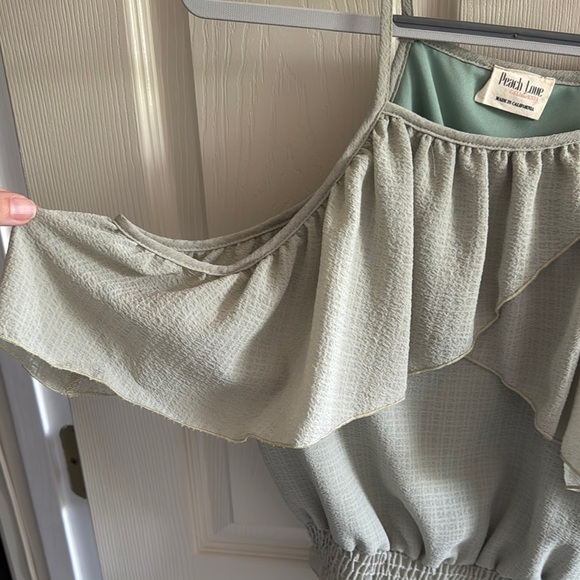 Peach Love California Sage Green Ruffle Top - Picture 2 of 3